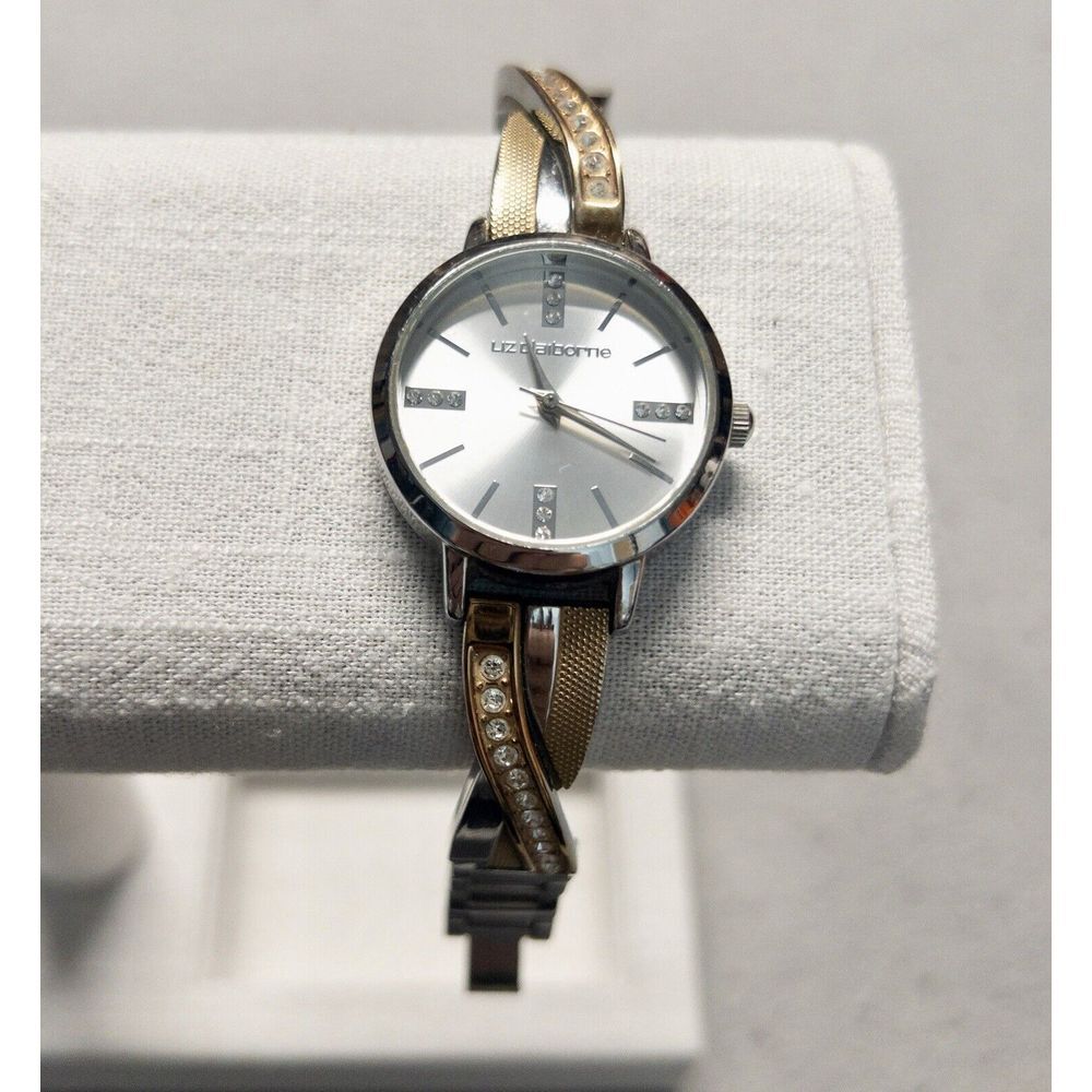 Liz Claiborne LC1220 Japan Movement Diamond Gold Silver Toned Ladies Wristwatch‎ - Picture 2 of 8